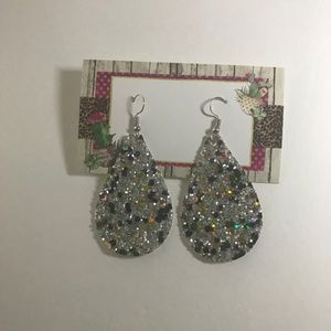 Glitter Leather Earrings